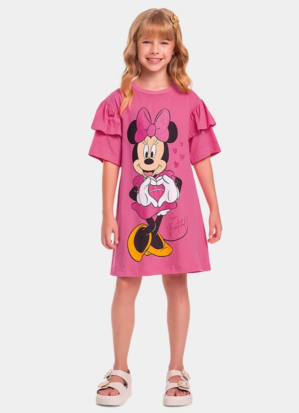 Vista 2 Vestido Minnie Rosa Fakini Kids Fakini Kids
