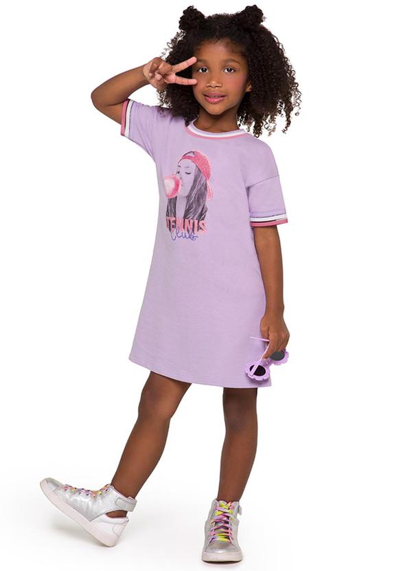 Vista 2 Vestido Moletom Menina Lilás Marisol Marisol