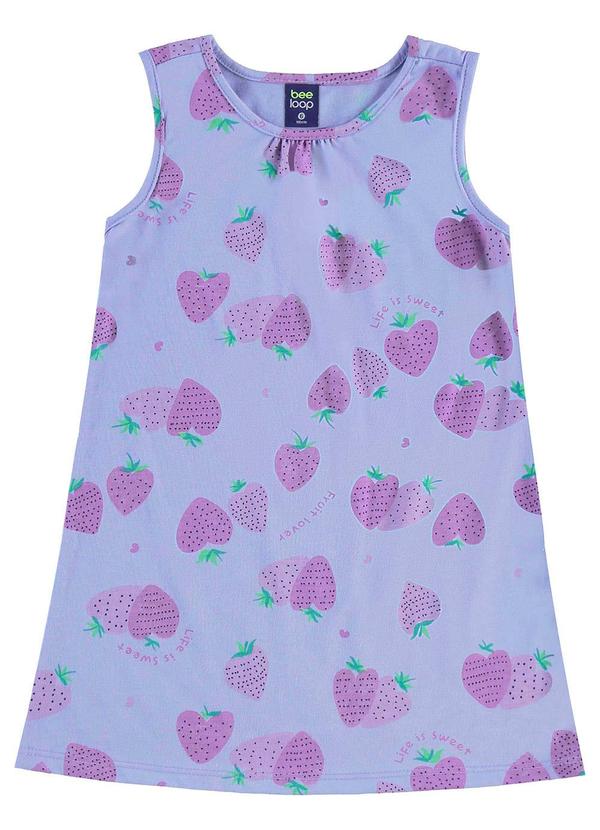 Vista 2 Vestido Morangos Infantil Roxo Bee Loop Bee Loop