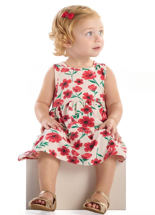 Vestido para Bebê em Cotton Flor Branco