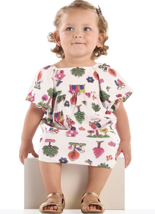 Vestido para Bebê em Cotton Branco