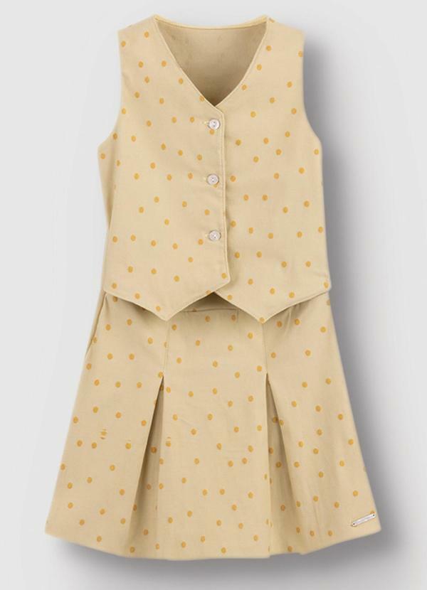 Vestido Poá Alfaiataria Amarelo
