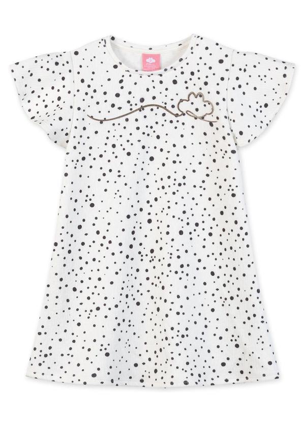Vista 2 Vestido Poá Manga Curta Bebê Marrom Lilica Ripilica Lilica Ripilica