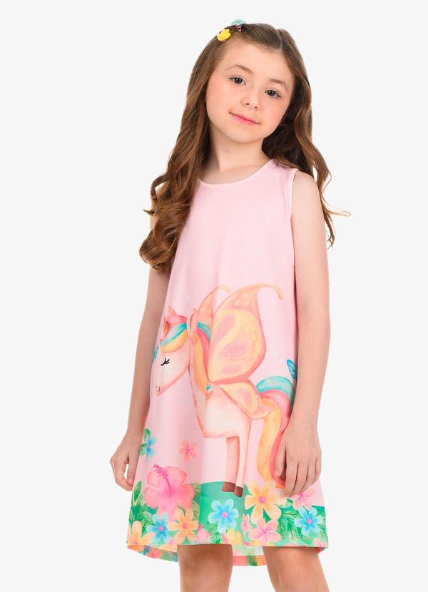 Vista 2 Vestido Poly Flex Touch Cotton Vestido Rosa Rovi Kids Rovi Kids