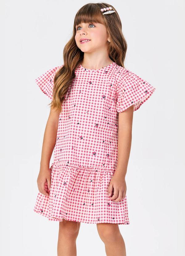 Vista 2 Vestido Popeline Estampado Rosa Trick Nick Trick Nick