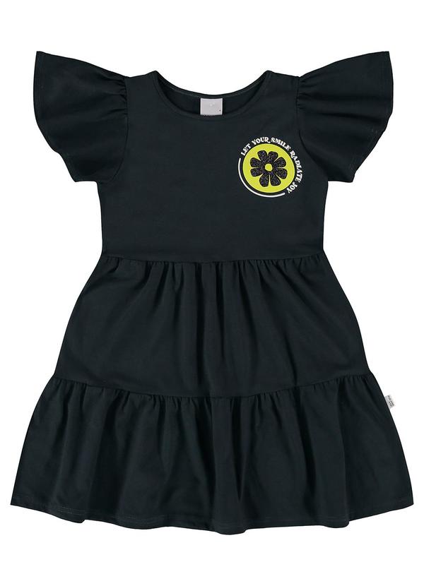 Vista 2 Vestido Preto Marias Let Your Smile Radiate Joy Malwee Kids Malwee Kids