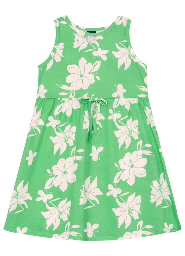 Vestido Regata Infantil Floral Bee Loop Verde