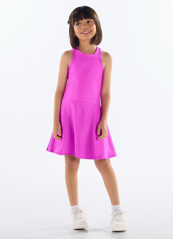 Vista 2 Vestido Regata Infantil Rosa Quimby Quimby
