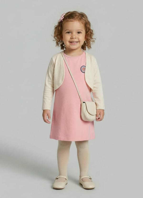 Vestido Regata Malha Infantil Rosa