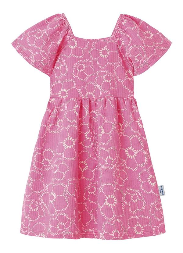 Vestido Rodado Acinturado Floral Rosa