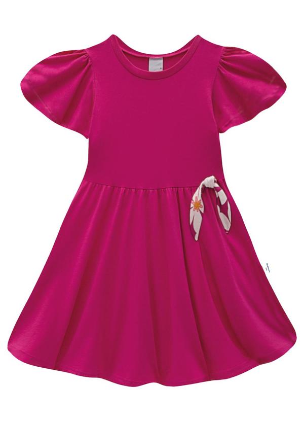 Vestido Rodado com Laço Fúcsia