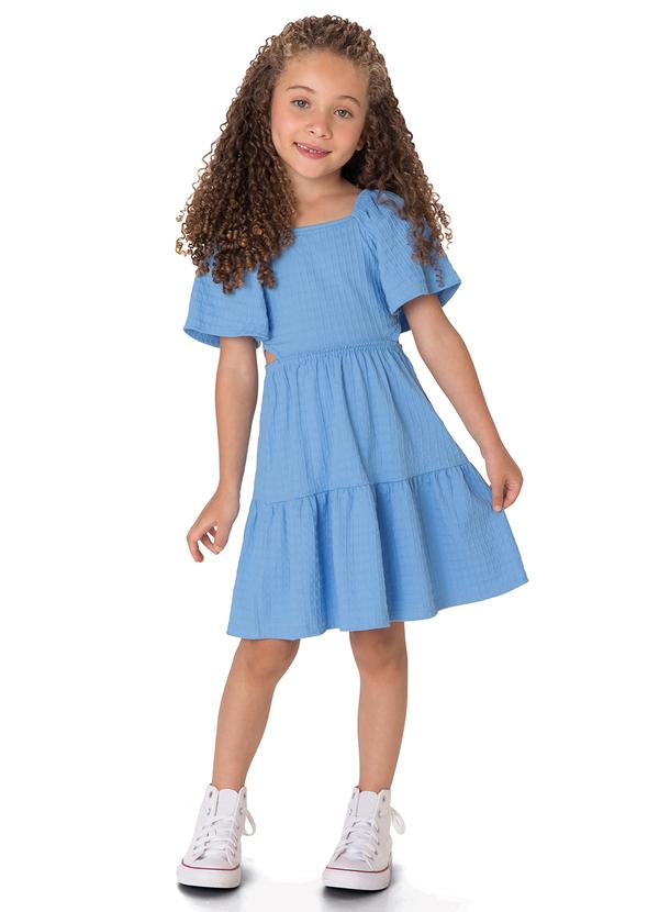 Vestido Rodado Cut Out Azul