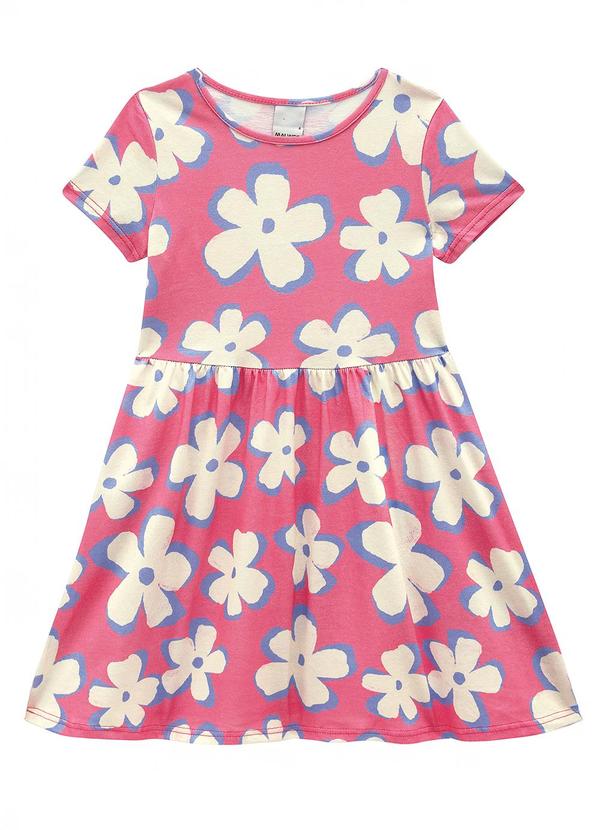 Vestido Rodado Floral Rosa Escuro