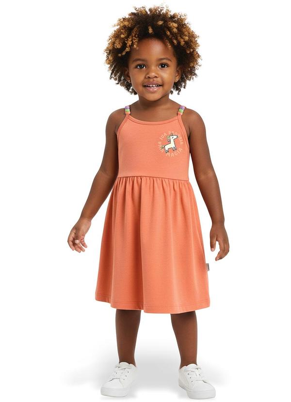 Vestido Rodado Viva Sua Própria Magia Laranja