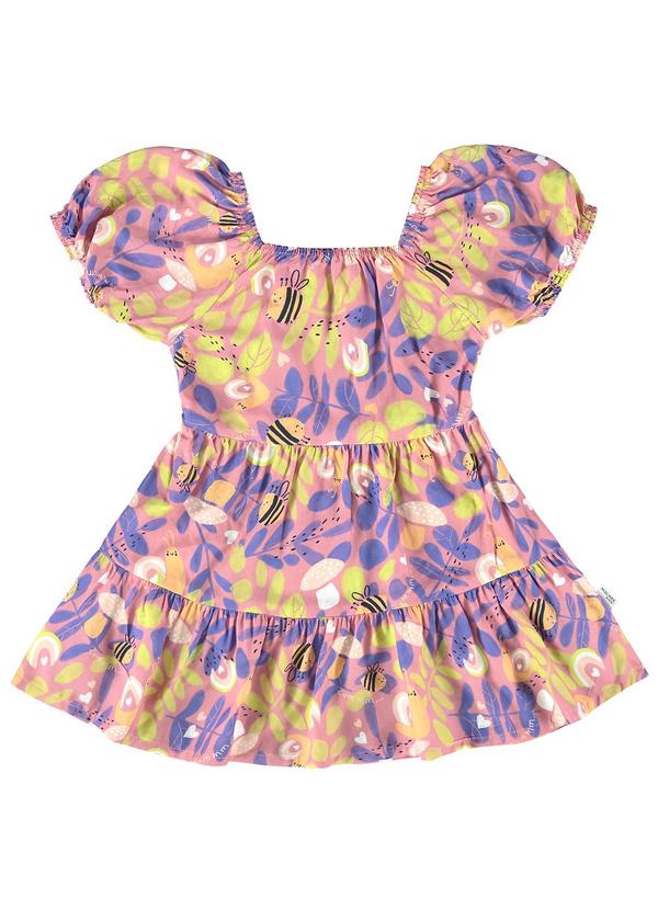 Vista 2 Vestido Rosa Abelhinhas Marias Malwee Kids Malwee Kids