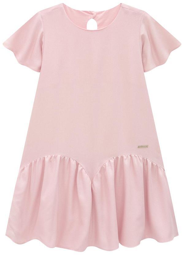 Vista 2 Vestido Rosa Claro Curto em Lurex Carinhoso Carinhoso