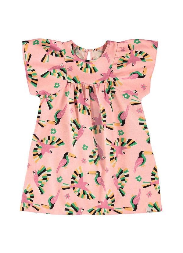Vista 2 Vestido Rosa Claro Evasê Araras Malwee Kids Malwee Kids