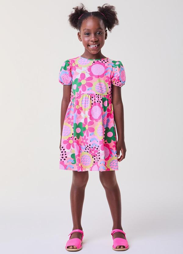 Vista 2 Vestido Rosa Floral Rosa Bimbi Bimbi