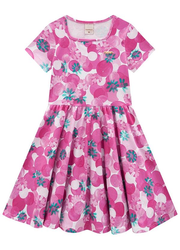 Vista 2 Vestido Rosa Godê Floral Carinhoso Carinhoso
