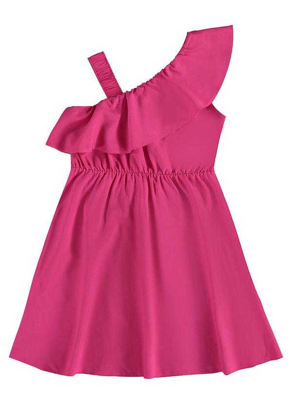 Vista 2 Vestido Rosa Tropical Curto Assimétrico Malwee Kids Malwee Kids
