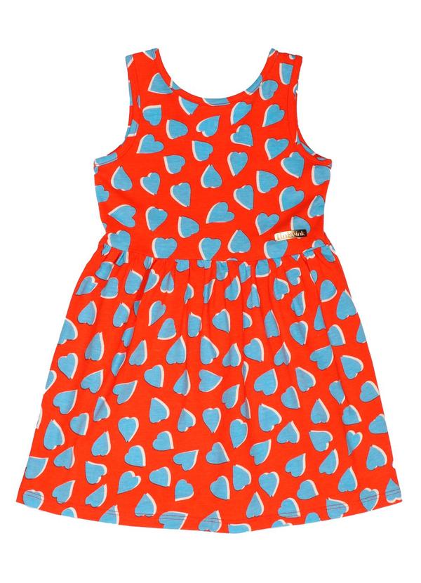 Vista 2 Vestido sem Manga Estampado Vermelho Tink Bink Tink Bink