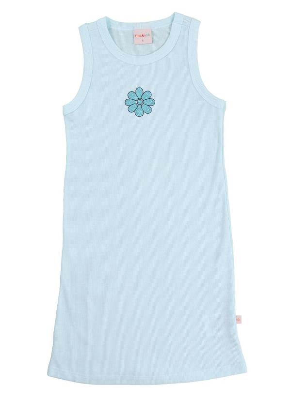 Vista 2 Vestido sem Manga Midi Azul Tink Bink Tink Bink