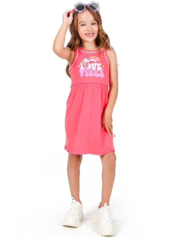 Vista 2 Vestido sem Manga Rosa Tink Bink Tink Bink