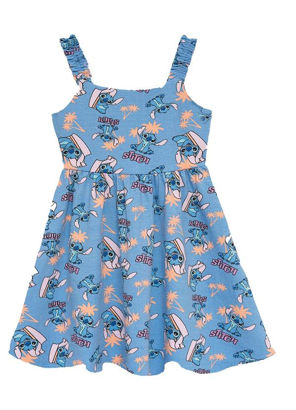 Vestido Stitch® Curto Godê Azul