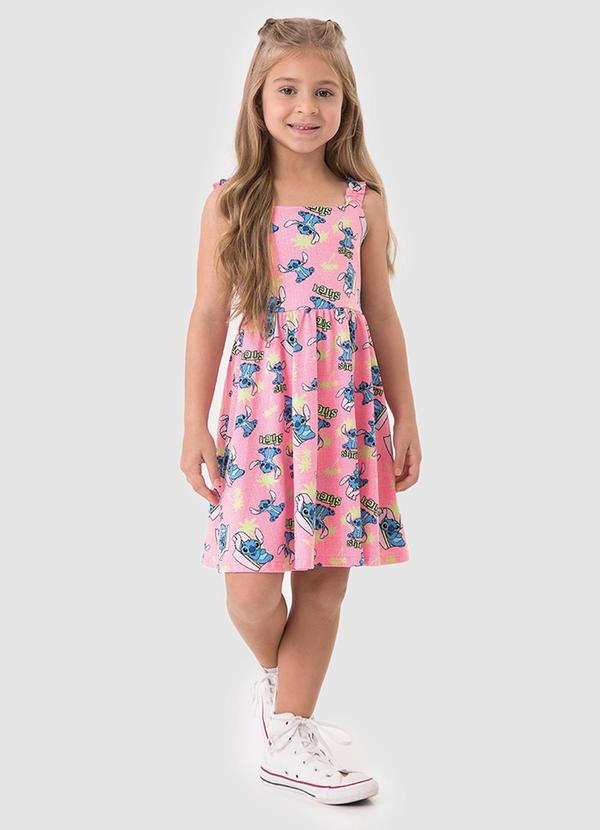 Vestido Stitch® Curto Godê Rosa