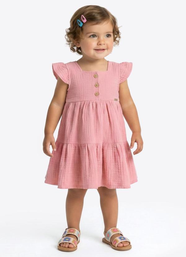 Vestido Tecido Crepe Rosê