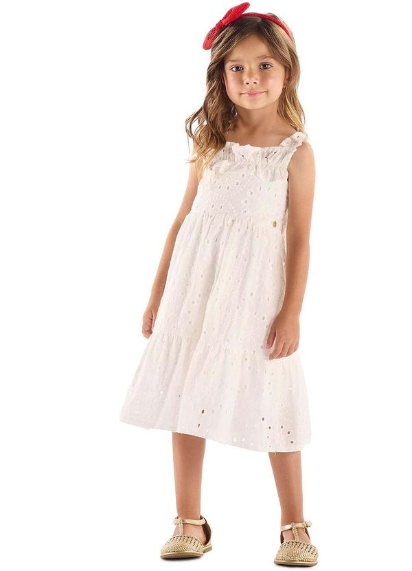 Vestido Tecido Laise Forrado Branco
