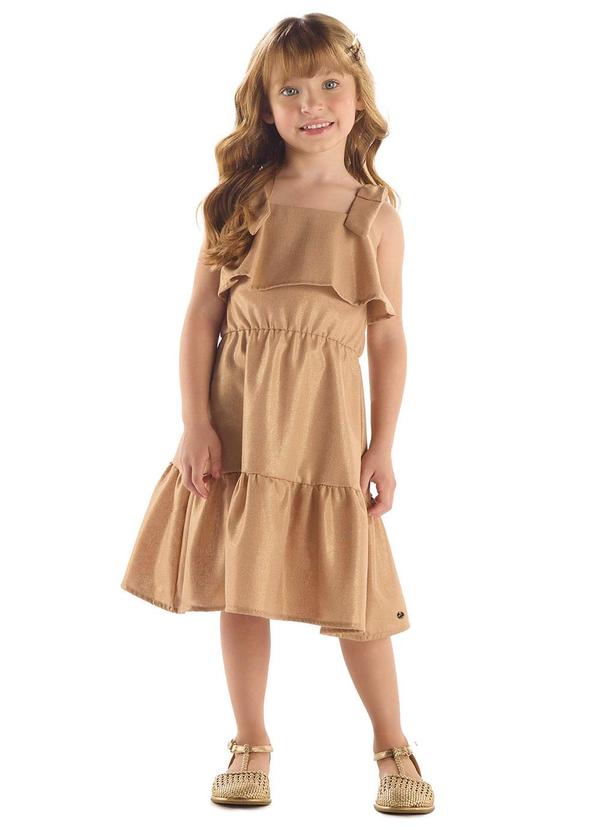 Vestido Tecido Linho Foil Marrom