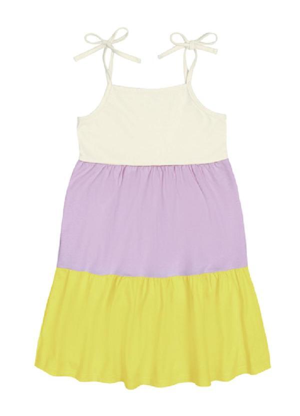 Vestido Três Marias Natural, Lilás Multicores