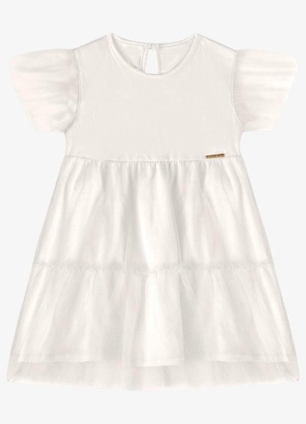 Vestido Verão Menina com Tule Bege