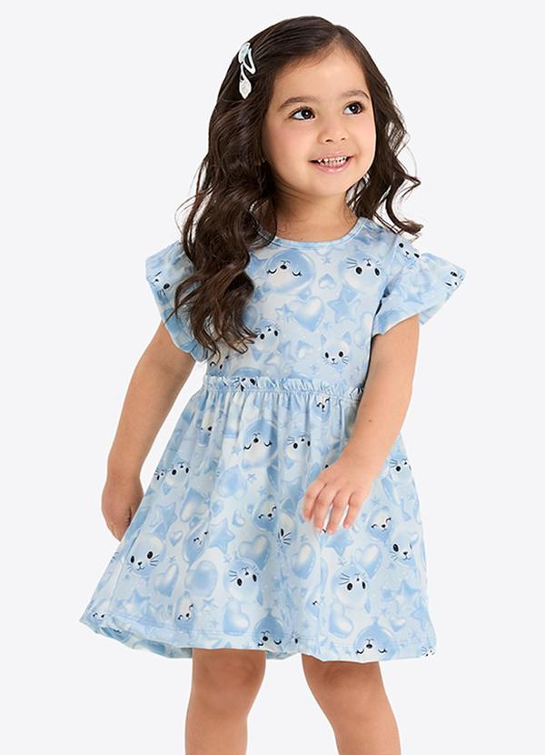 Vestido Verão Menina Curto Azul