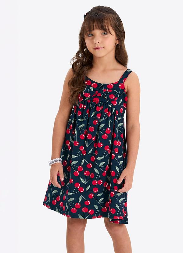Vestido Verão Menina de Alças Azul