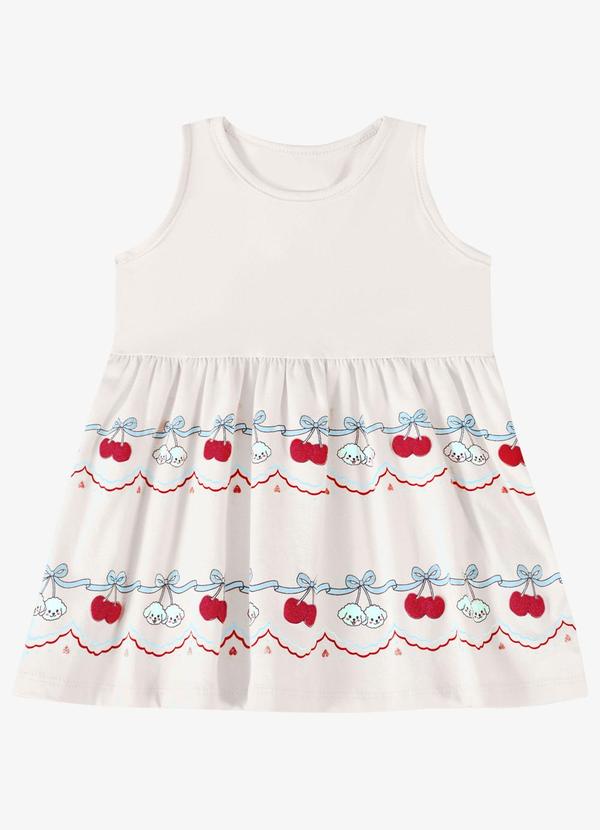 Vestido Verão Menina Estampa Glitter Bege