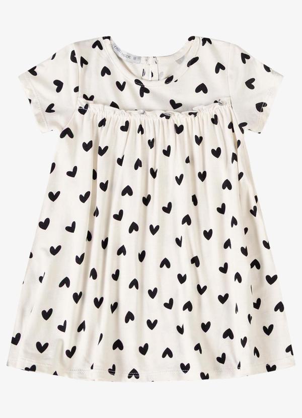 Vestido Verão Menina Estampa Rotativa Bege