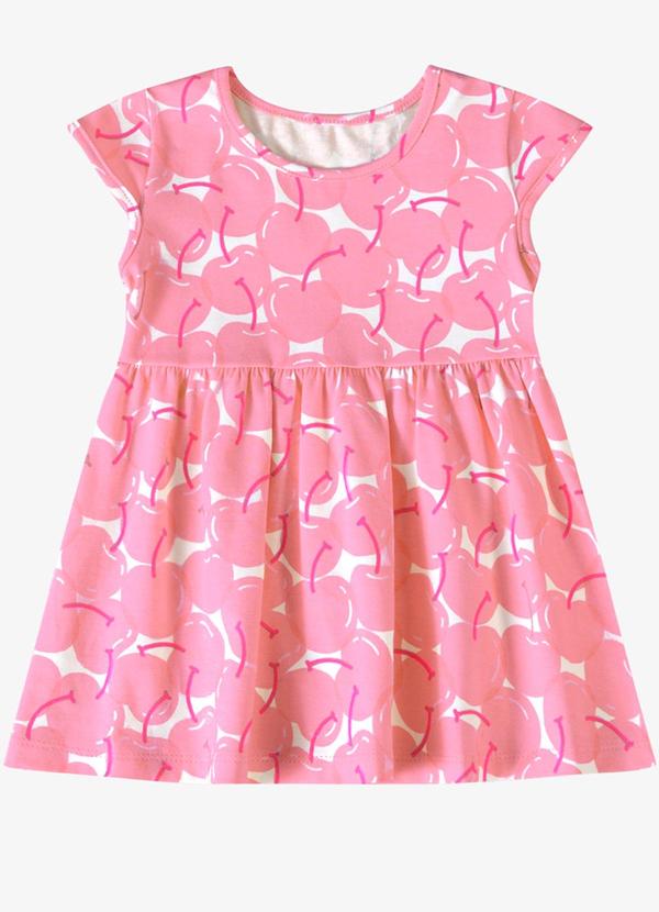 Vestido Verão Menina Estampa Rotativa Rosa
