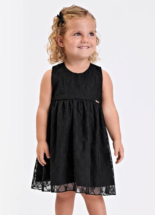 Vestido Verão Menina Midi com Forro Preto