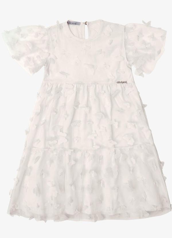 Vestido Verão Menina Midi com Plaquinha Bege