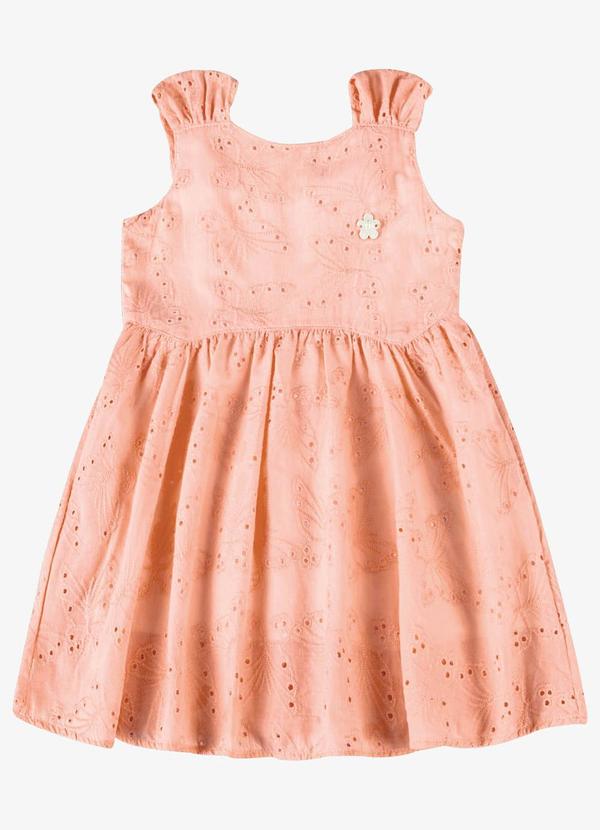 Vestido Verão Menina Midi com Plaquinha Rosa