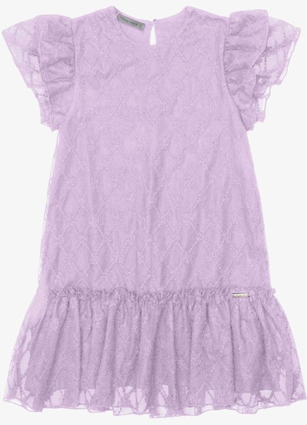 Vestido Verão Menina Midi com Plaquinha Roxo