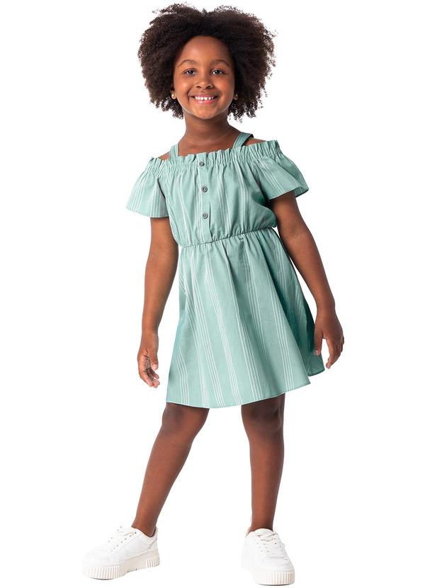 Vestido Verde Água Evasê Curto Menina