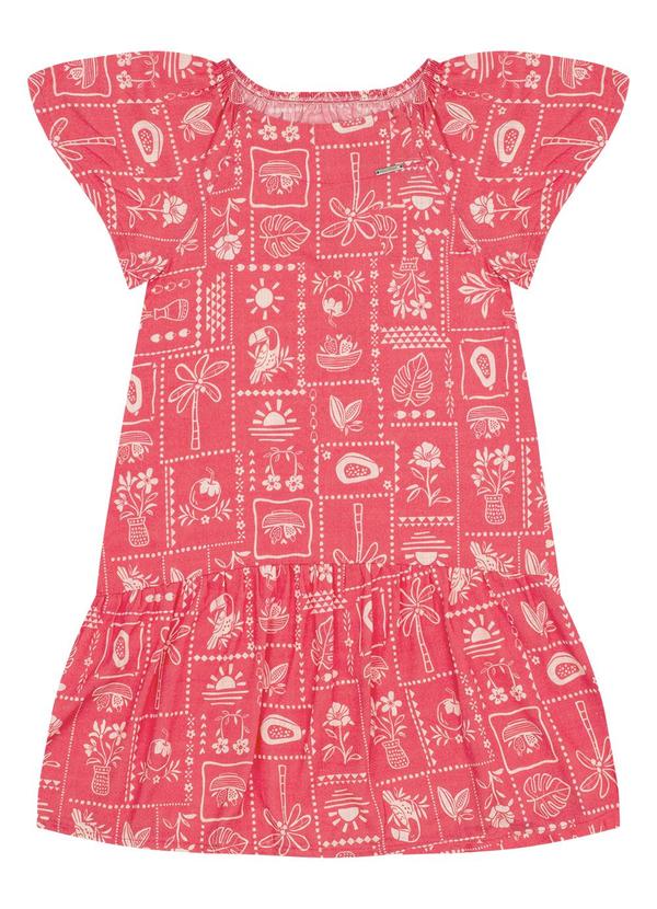 Vista 2 Vestido Viscose Vermelho Pulla Bulla Pulla Bulla