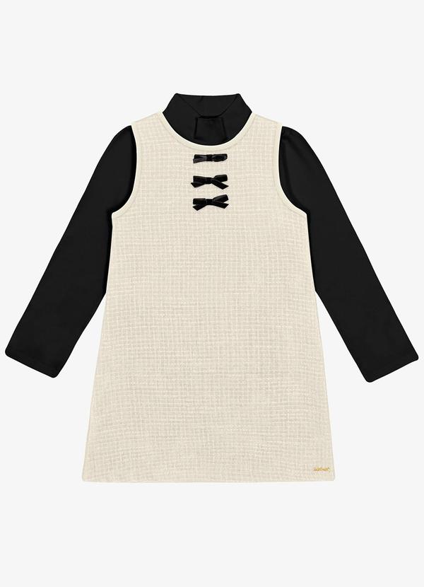 Conjunto Vestido com Blusa Bege