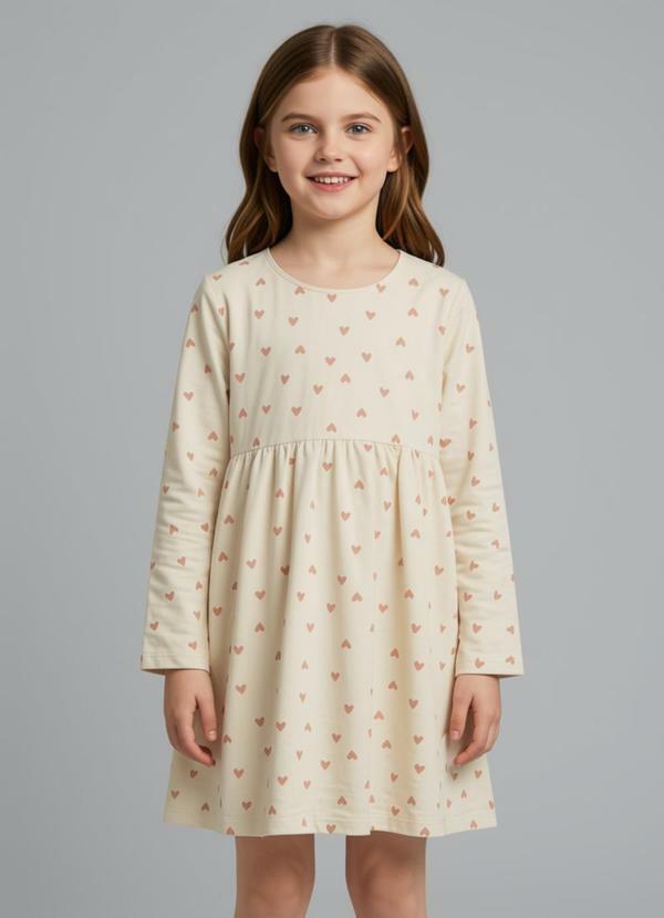 Vestido em Molecotton Peluciado Bege