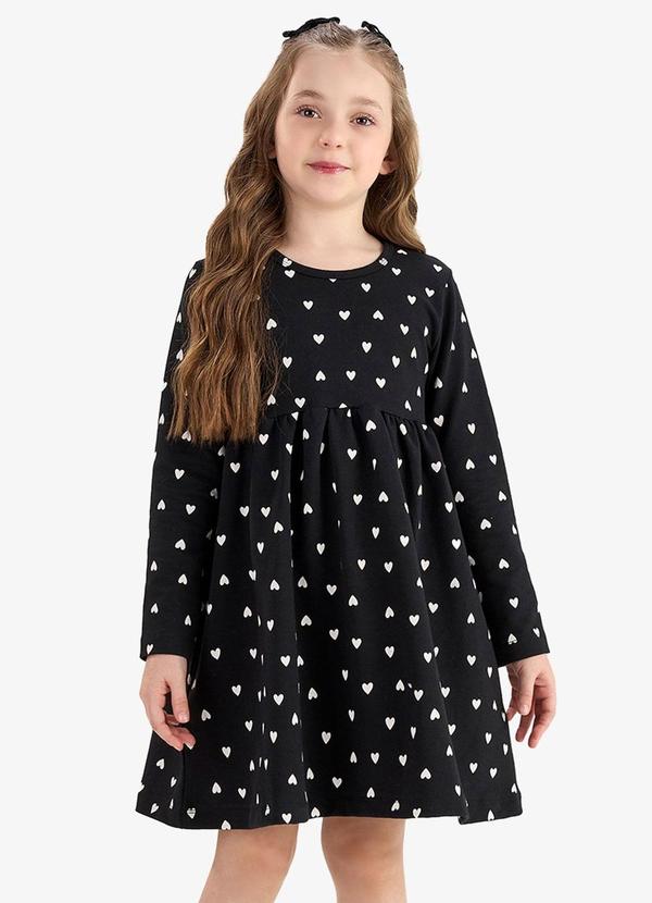 Vestido em Molecotton Peluciado Preto