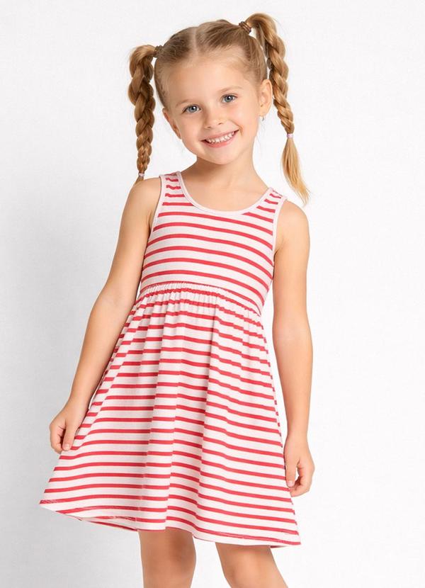 Vestido Infantil com Decote nas Costas Vermelho