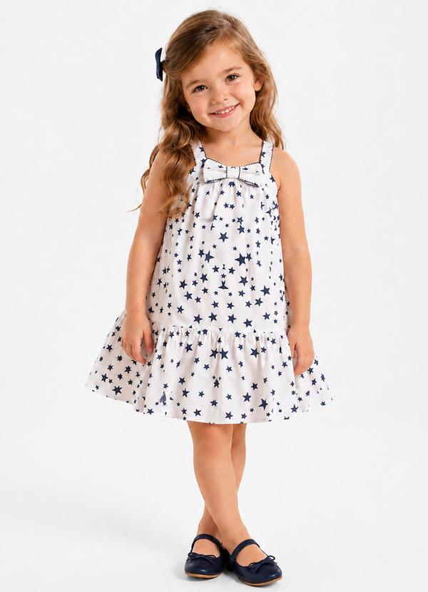 Vestido Infantil de Alça e Laço Bege